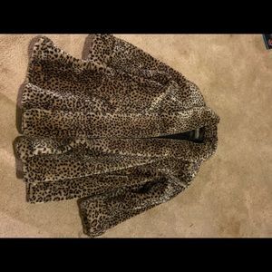 Monterey Fashions leopard print fur coat